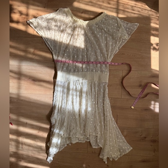 Cream Off-Shoulder Sharkbite Dress - Picture 5 of 6